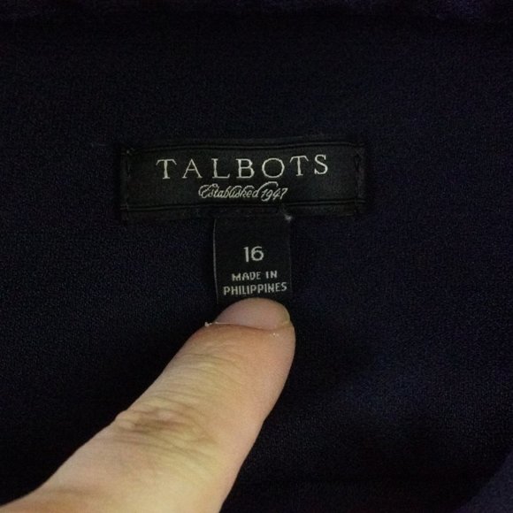 COPY - Talbots Midi Shirt Dress Womens 16 Blue Work Office Attire - Picture 5 of 13